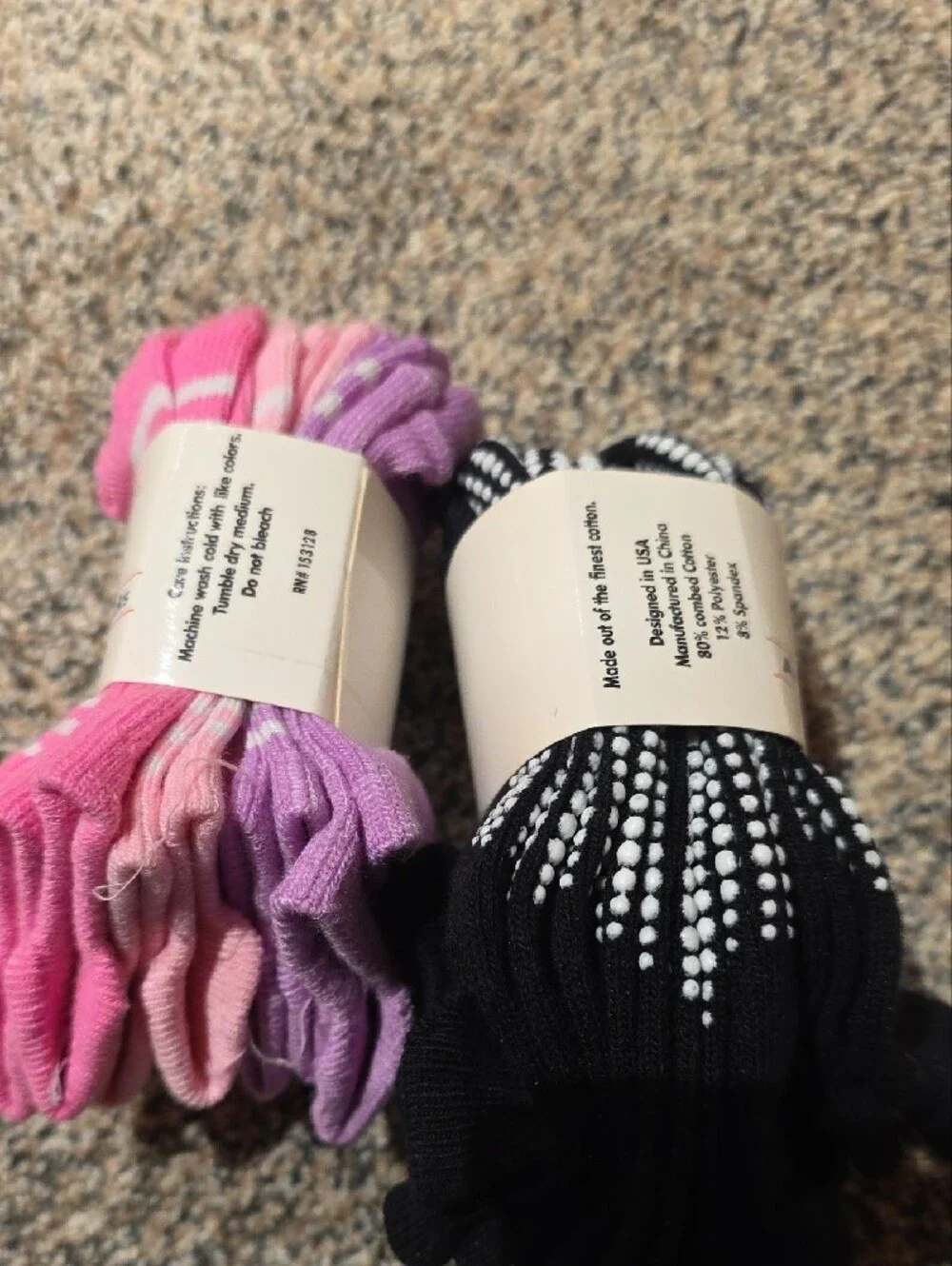 Anti-Skid Toddler Socks - Pink & Black